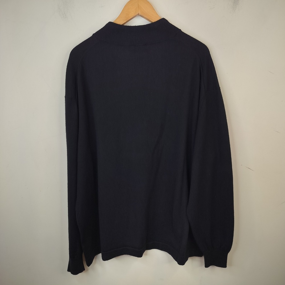 Jos A Bank Quarter Zip Merino Wool Sweater 3X Traveler Classic Black - Picture 4 of 6